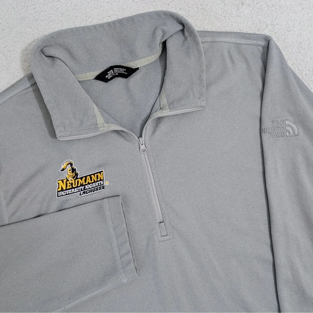 Neumann University Knights The North Face Men's L Gray Pullover Hooded 1/4 Zip